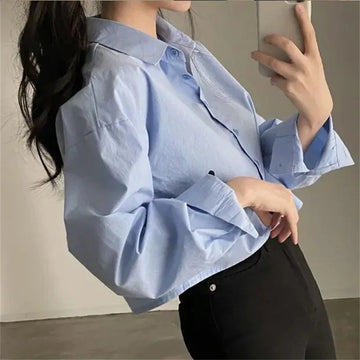 Women's Fashion Designer Office Shirt Split Back S-XL Long-Sleeve Tops-Women's Fashion Designer Long-Sleeve Tops-XXL-Women's fashion designer plus size clothes